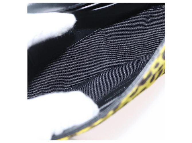 Borsa a catena Cassandra SAINT LAURENT in pelle Harako Gialla Argento Auth YKZ569A Giallo - vista 11