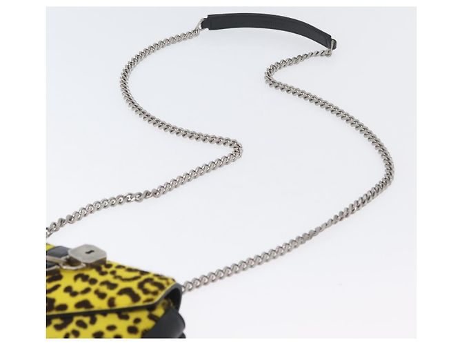 Borsa a catena Cassandra SAINT LAURENT in pelle Harako Gialla Argento Auth YKZ569A Giallo - vista 15