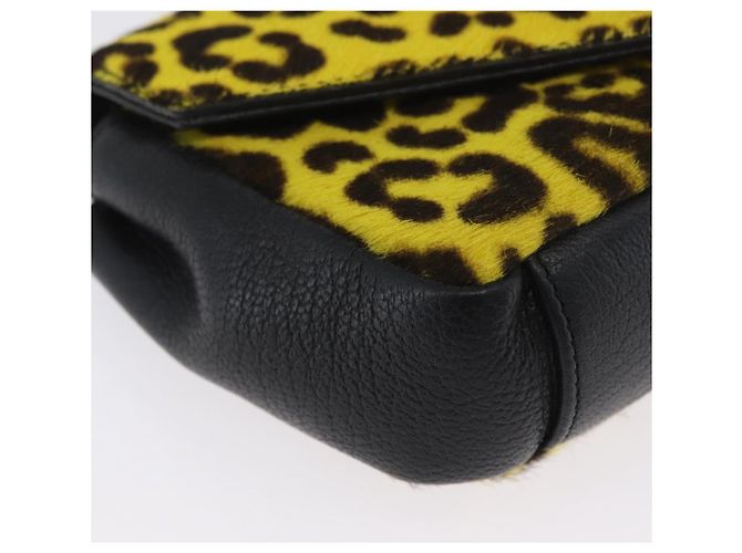 Borsa a catena Cassandra SAINT LAURENT in pelle Harako Gialla Argento Auth YKZ569A Giallo - vista 16