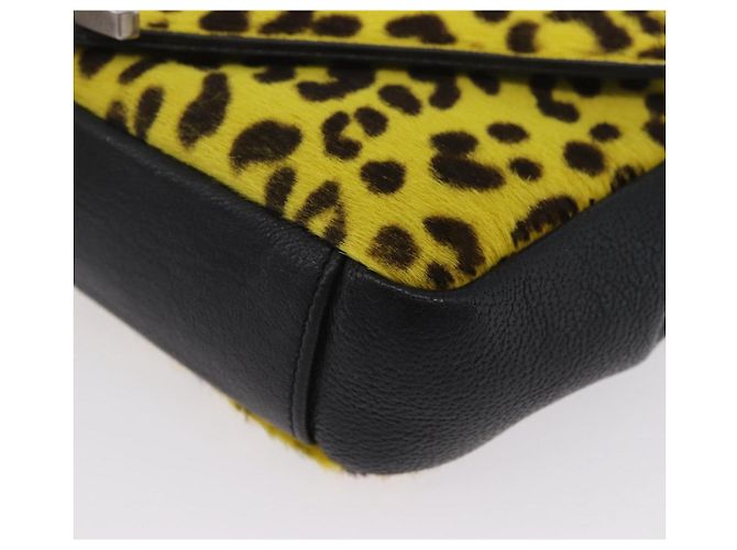 Borsa a catena Cassandra SAINT LAURENT in pelle Harako Gialla Argento Auth YKZ569A Giallo - vista 17