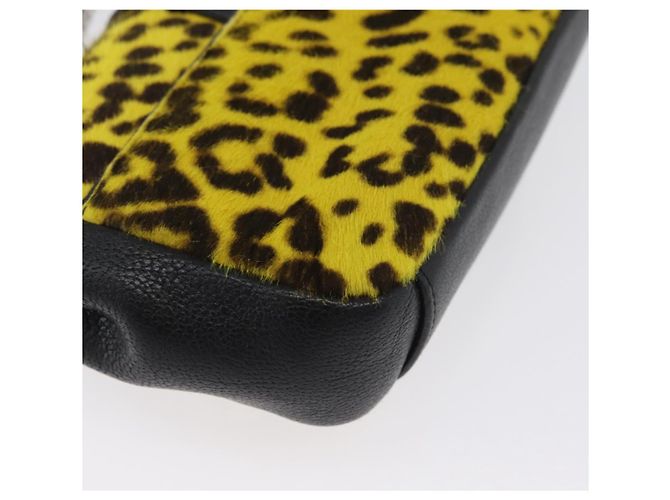 Borsa a catena Cassandra SAINT LAURENT in pelle Harako Gialla Argento Auth YKZ569A Giallo - vista 18