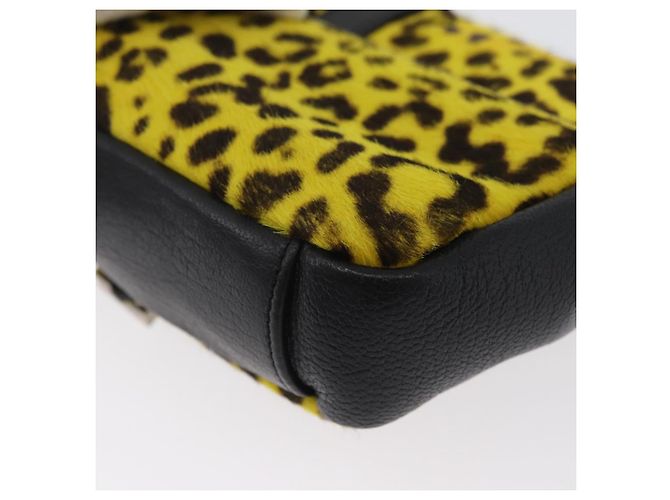 Borsa a catena Cassandra SAINT LAURENT in pelle Harako Gialla Argento Auth YKZ569A Giallo - vista 19