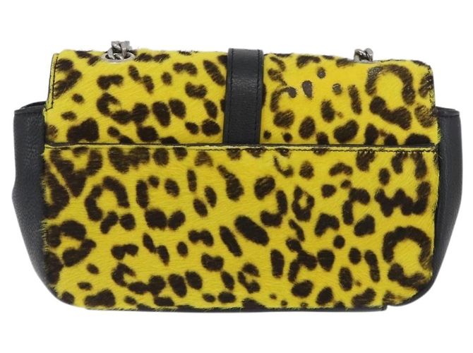 Borsa a catena Cassandra SAINT LAURENT in pelle Harako Gialla Argento Auth YKZ569A Giallo - vista 2