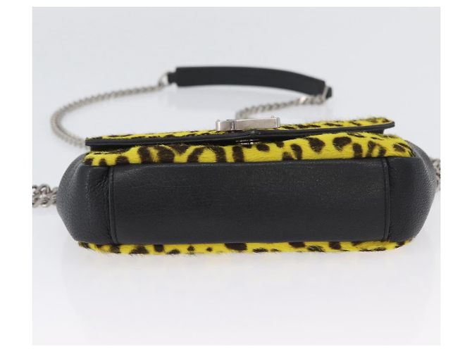 Borsa a catena Cassandra SAINT LAURENT in pelle Harako Gialla Argento Auth YKZ569A Giallo - vista 5
