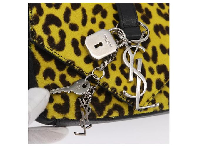 Borsa a catena Cassandra SAINT LAURENT in pelle Harako Gialla Argento Auth YKZ569A Giallo - vista 9