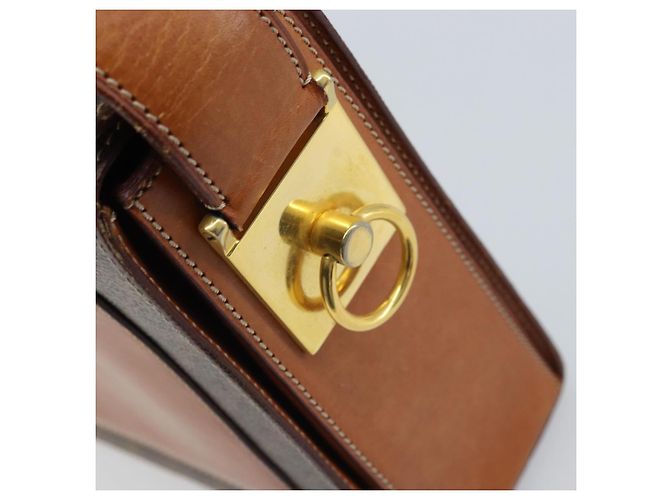 Céline Borsa a Spalla in Tela Macadam CELINE in Pelle PVC Marrone Oro Auth BSZ507 D'oro - vista 17