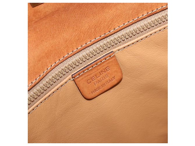 Céline Borsa a Spalla in Tela Macadam CELINE in Pelle PVC Marrone Oro Auth BSZ507 D'oro - vista 19