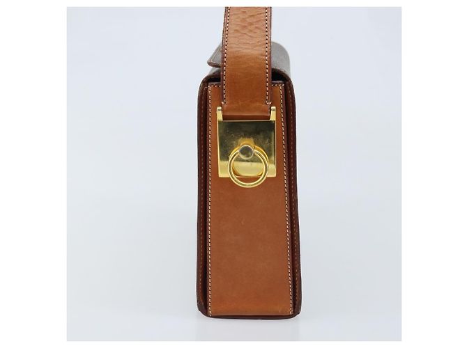Céline Borsa a Spalla in Tela Macadam CELINE in Pelle PVC Marrone Oro Auth BSZ507 D'oro - vista 3