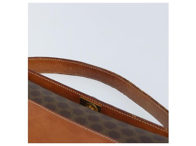 Céline Borsa a Spalla in Tela Macadam CELINE in Pelle PVC Marrone Oro Auth BSZ507 D'oro - vista 8