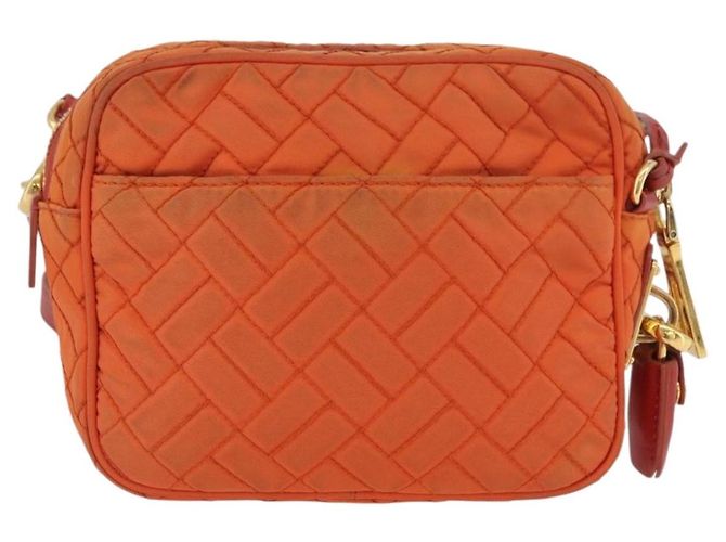 Borsa a Spalla PRADA Nylon Arancione Oro Auth LNZ699 D'oro - vista 2