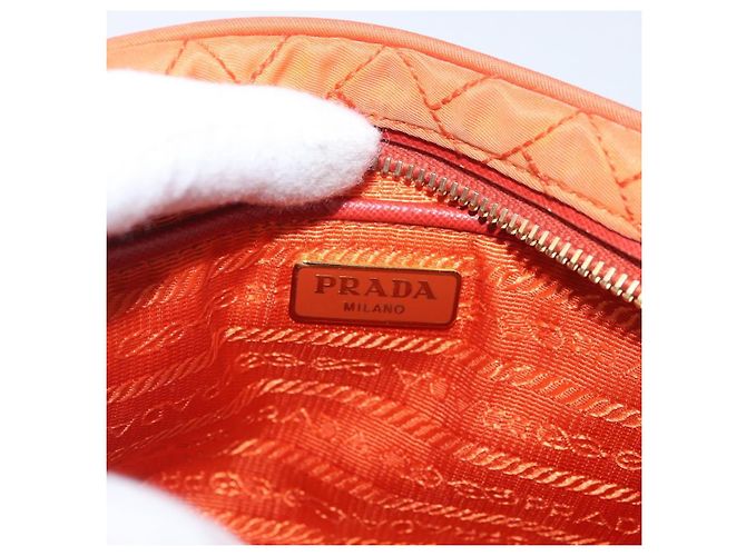 Borsa a Spalla PRADA Nylon Arancione Oro Auth LNZ699 D'oro - vista 20