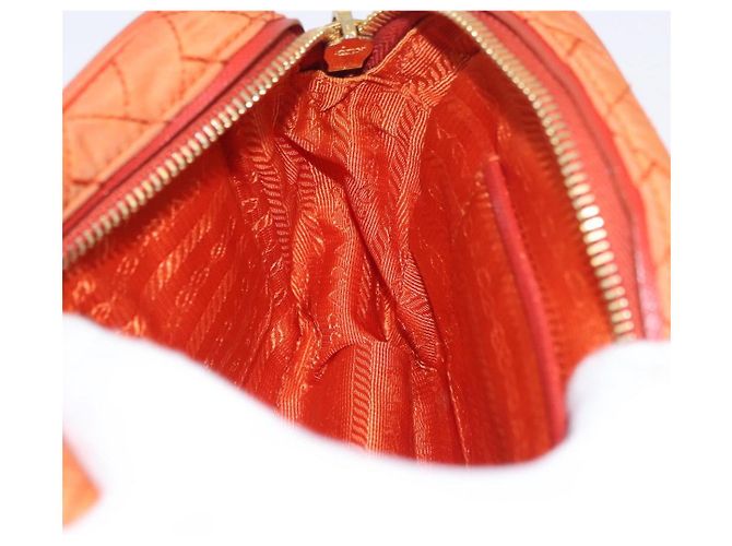 Borsa a Spalla PRADA Nylon Arancione Oro Auth LNZ699 D'oro - vista 21