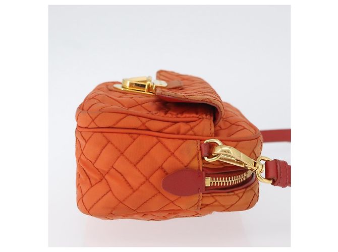 Borsa a Spalla PRADA Nylon Arancione Oro Auth LNZ699 D'oro - vista 3