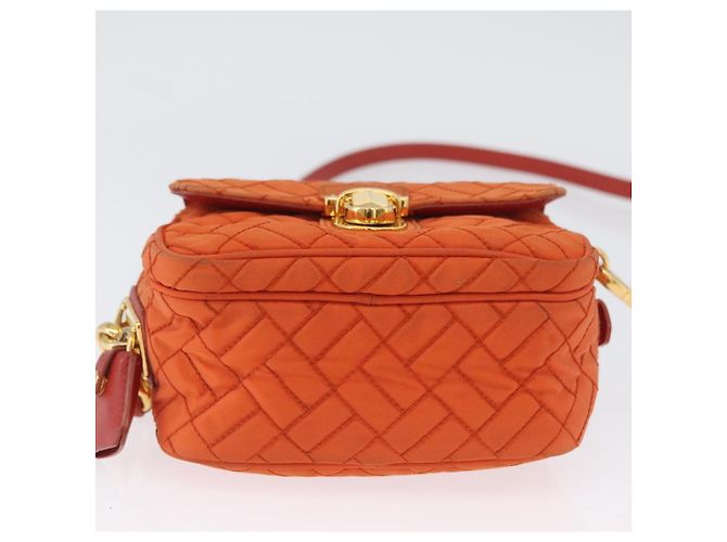 Borsa a Spalla PRADA Nylon Arancione Oro Auth LNZ699 D'oro - vista 5
