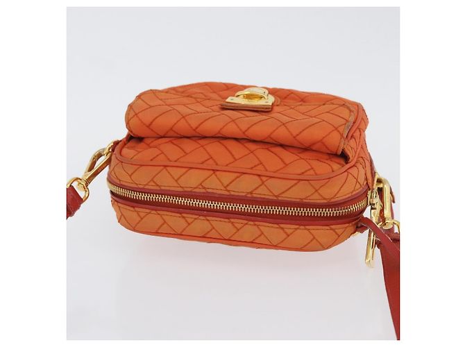 Borsa a Spalla PRADA Nylon Arancione Oro Auth LNZ699 D'oro - vista 6