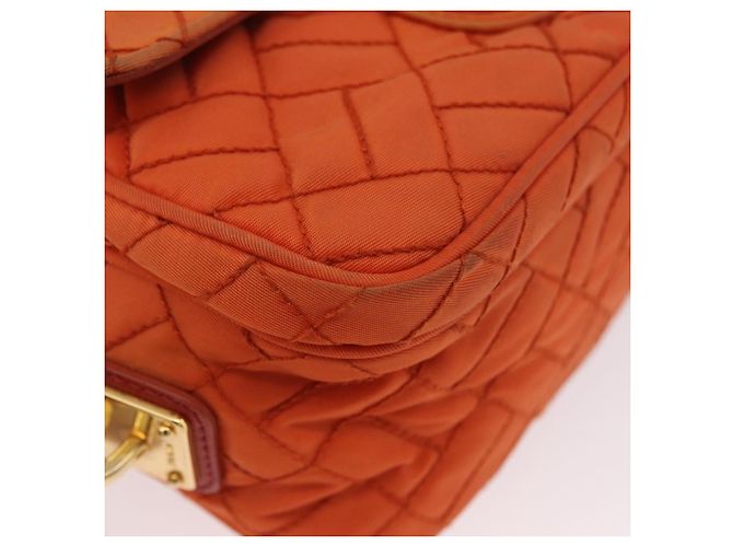 Borsa a Spalla PRADA Nylon Arancione Oro Auth LNZ699 D'oro - vista 9