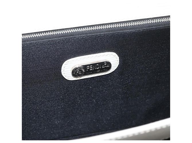 FENDI Handtasche aus Leder 2-in-1 Weiß Silber Authentisch LNZ694 - Ansicht 20