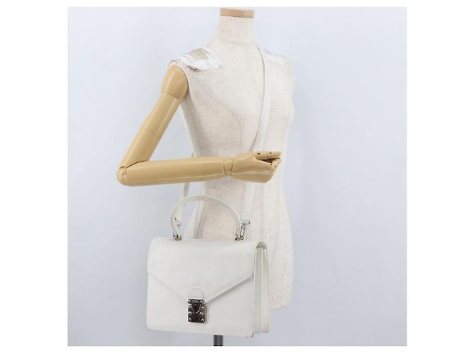 FENDI Handtasche aus Leder 2-in-1 Weiß Silber Authentisch LNZ694 - Ansicht 28