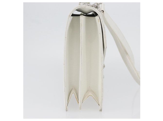 FENDI Handtasche aus Leder 2-in-1 Weiß Silber Authentisch LNZ694 - Ansicht 4