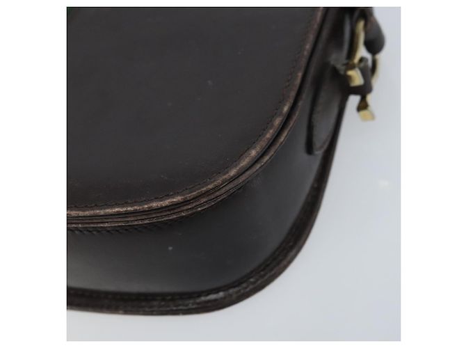 Borsa a spalla in pelle Sherry Line Horsebit Web GUCCI marrone scuro oro Auth ep13957 D'oro - vista 14