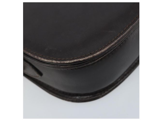 Borsa a spalla in pelle Sherry Line Horsebit Web GUCCI marrone scuro oro Auth ep13957 D'oro - vista 15