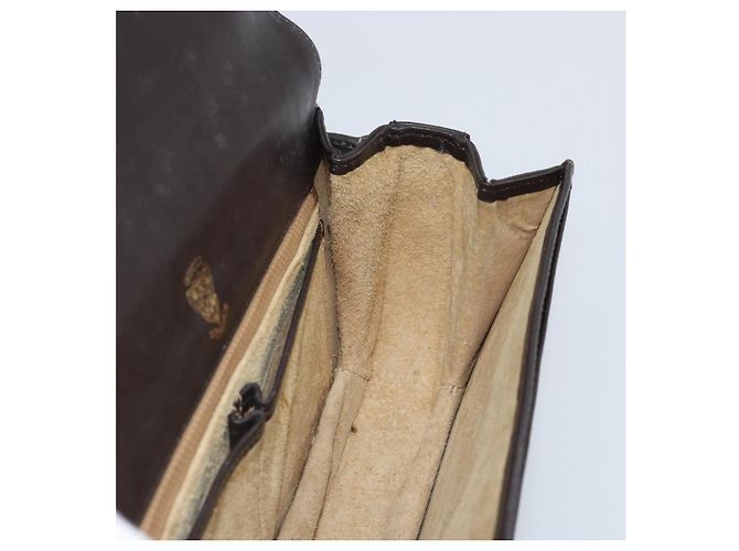 Borsa a spalla in pelle Sherry Line Horsebit Web GUCCI marrone scuro oro Auth ep13957 D'oro - vista 19