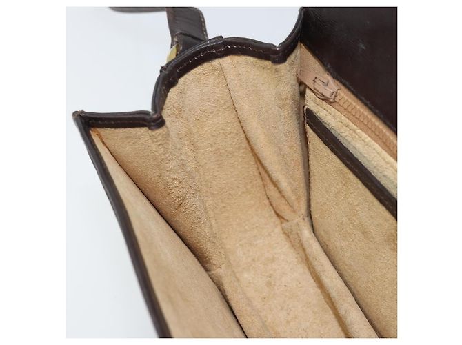 Borsa a spalla in pelle Sherry Line Horsebit Web GUCCI marrone scuro oro Auth ep13957 D'oro - vista 20