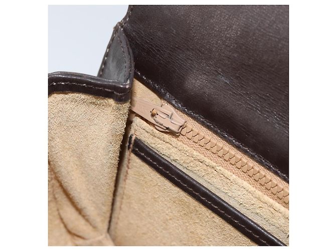 Borsa a spalla in pelle Sherry Line Horsebit Web GUCCI marrone scuro oro Auth ep13957 D'oro - vista 21