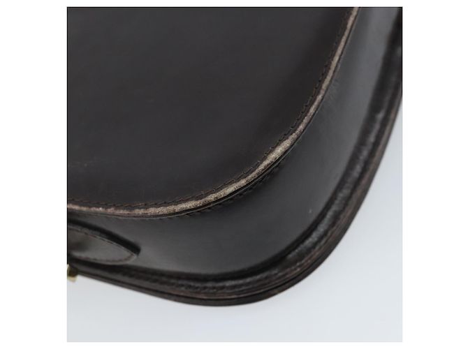 Borsa a spalla in pelle Sherry Line Horsebit Web GUCCI marrone scuro oro Auth ep13957 D'oro - vista 9