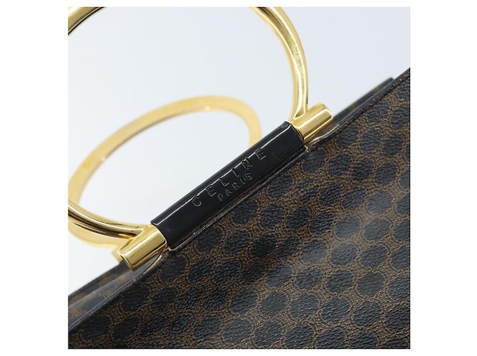 Céline Borsa a mano in tela Macadam CELINE in pelle PVC nera e oro Auth LNZ872A Nero D'oro - view 10