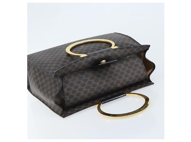 Céline Borsa a mano in tela Macadam CELINE in pelle PVC nera e oro Auth LNZ872A Nero D'oro - view 6