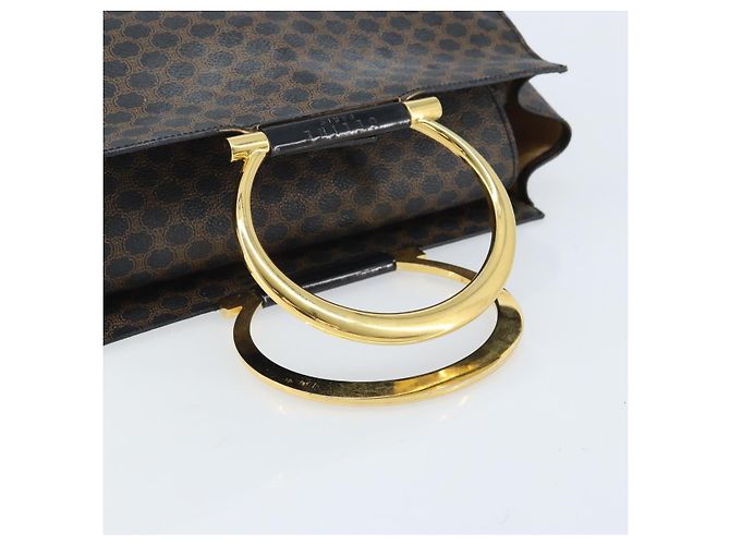 Céline Borsa a mano in tela Macadam CELINE in pelle PVC nera e oro Auth LNZ872A Nero D'oro - view 7