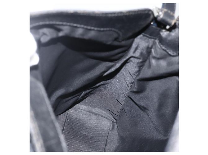 Borsa a Spalla Jackie in Tela GG Gucci in Pelle Nera e Argento 001 3355 Auth BAZ566A Nero - vista 20
