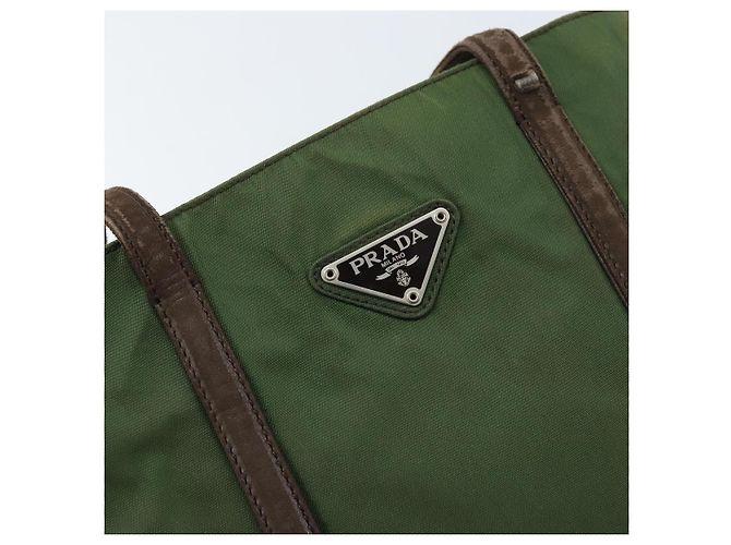 PRADA Borsa a mano in nylon verde Auth bs34103 - vista 10