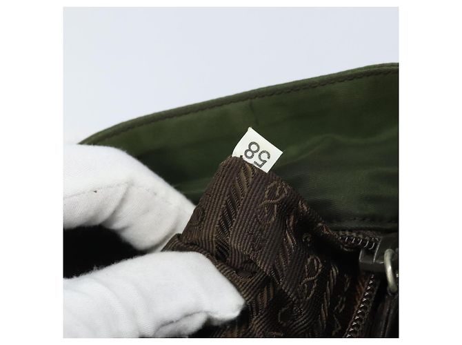 PRADA Borsa a mano in nylon verde Auth bs34103 - vista 12