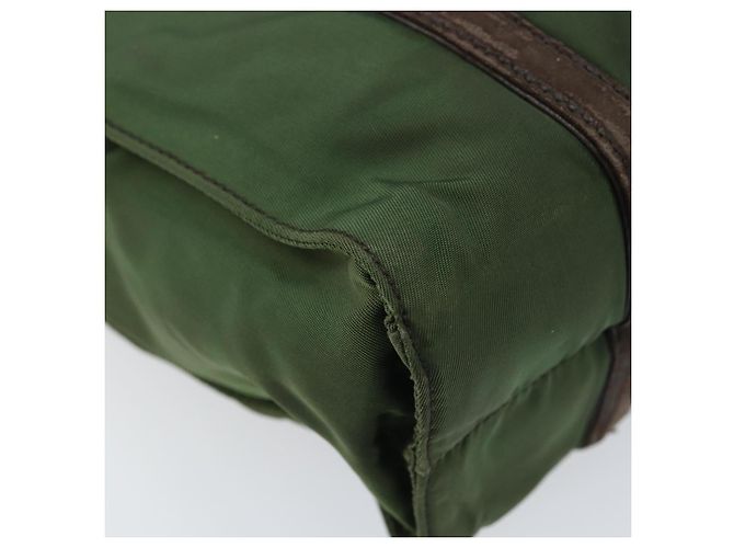 PRADA Borsa a mano in nylon verde Auth bs34103 - vista 16