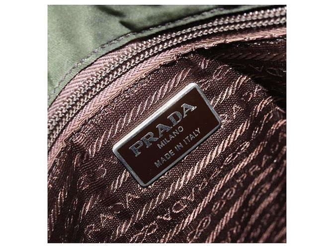 PRADA Borsa a mano in nylon verde Auth bs34103 - vista 17