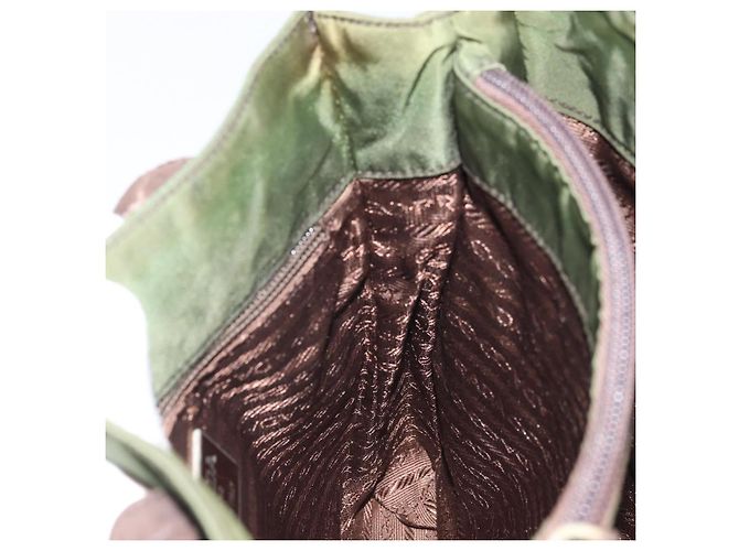PRADA Borsa a mano in nylon verde Auth bs34103 - vista 18