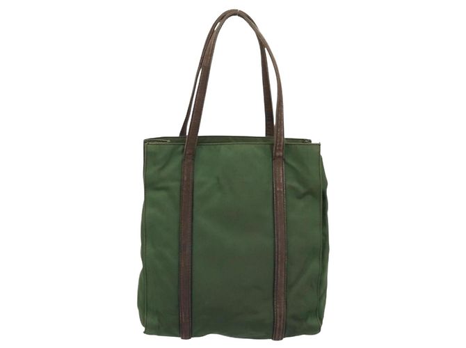 PRADA Borsa a mano in nylon verde Auth bs34103 - vista 2