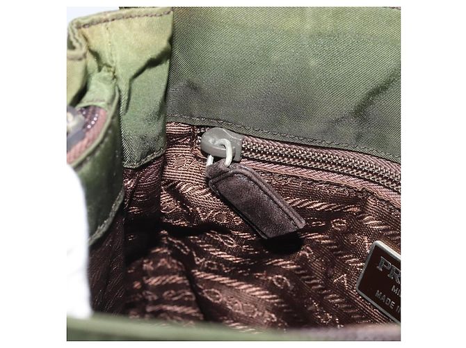 PRADA Borsa a mano in nylon verde Auth bs34103 - vista 20