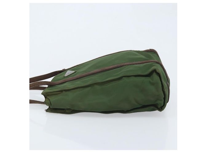 PRADA Borsa a mano in nylon verde Auth bs34103 - vista 4