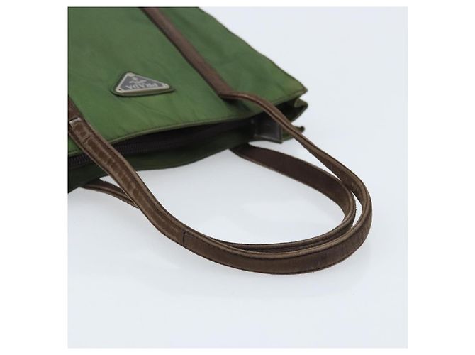 PRADA Borsa a mano in nylon verde Auth bs34103 - vista 7