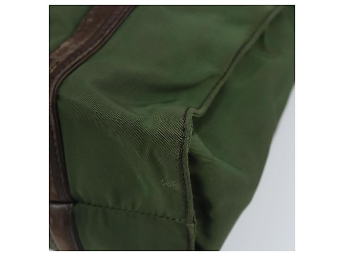 PRADA Borsa a mano in nylon verde Auth bs34103 - vista 9