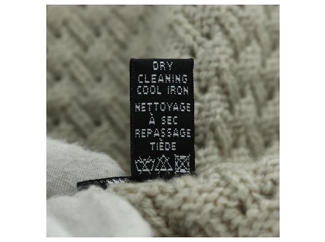Sciarpa CHANEL COCO Mark Cashmere Beige Argento CC Auth BA11371V - vista 17