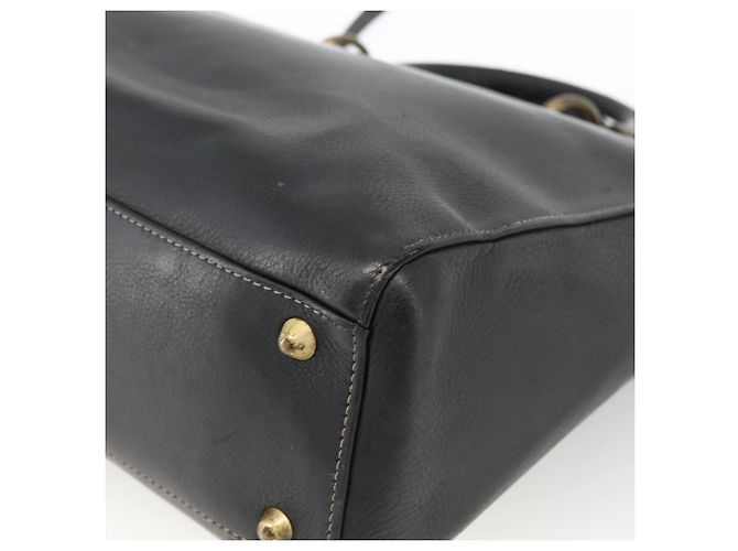 Christian Dior Borsa Tote Lady Dior in pelle 2 in 1 nera e oro Auth ARZ701 Nero D'oro - vista 15
