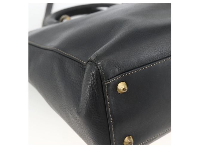 Christian Dior Borsa Tote Lady Dior in pelle 2 in 1 nera e oro Auth ARZ701 Nero D'oro - vista 16