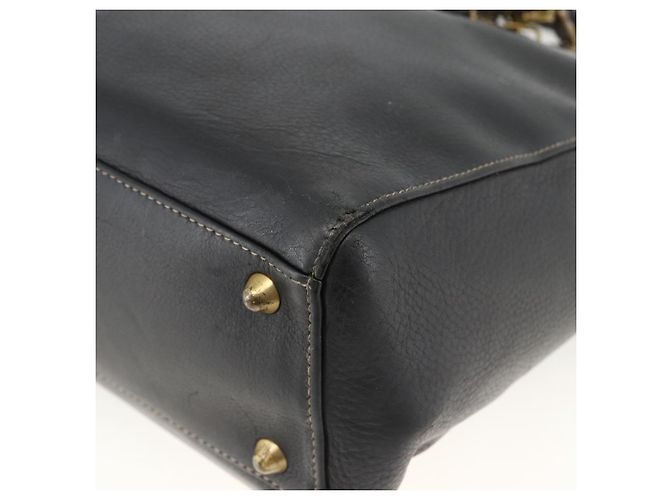 Christian Dior Borsa Tote Lady Dior in pelle 2 in 1 nera e oro Auth ARZ701 Nero D'oro - vista 17