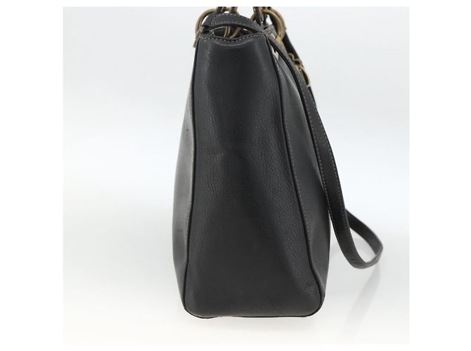 Christian Dior Borsa Tote Lady Dior in pelle 2 in 1 nera e oro Auth ARZ701 Nero D'oro - vista 4