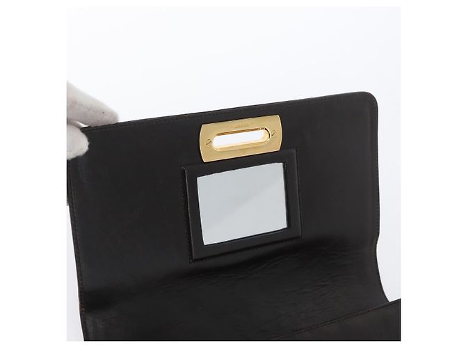 Borsa a Spalla Gancini in Pelle Marrone Oro Salvatore Ferragamo Auth ka3381 D'oro - vista 10