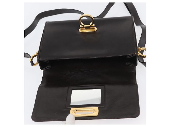 Borsa a Spalla Gancini in Pelle Marrone Oro Salvatore Ferragamo Auth ka3381 D'oro - vista 20